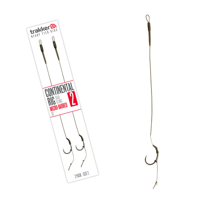 Trakker Continental Rig 2 Pack - Micro Barbed - Semi Stiff Hooklink - Extender Stops