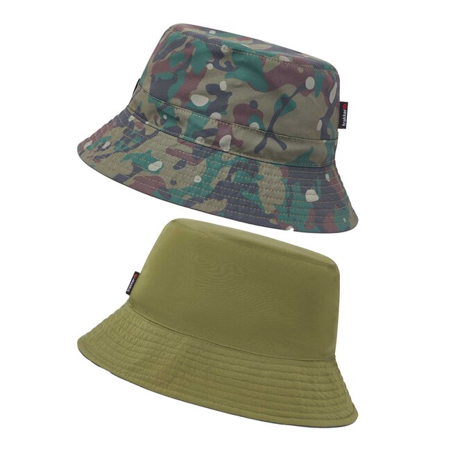 Trakker Reversible Bucket Hat - waterafstotende, omkeerbare vissershoed met camo-print