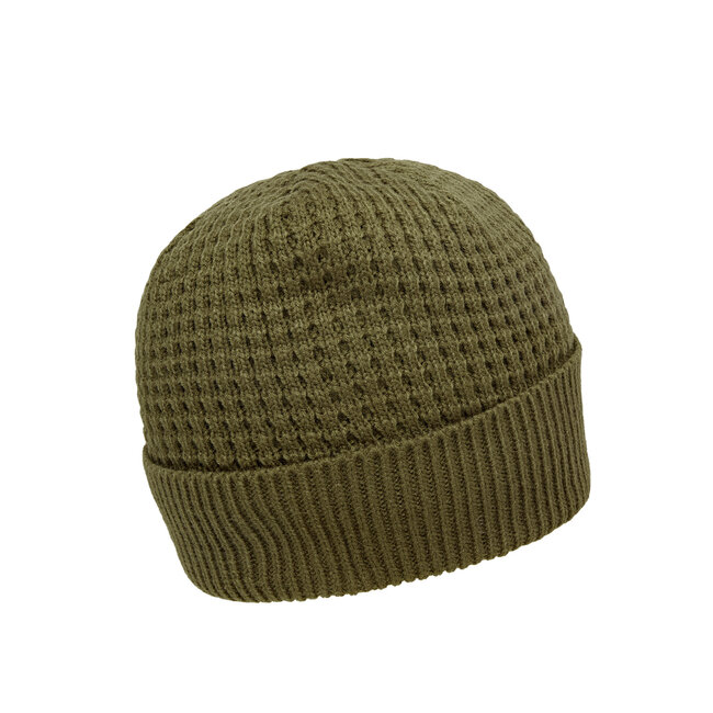 Trakker Textured Lined Beanie - gebreide muts met bonte voering en rubberen reliëflogo
