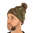 Trakker Bobble Hat - warme muts met camouflagepatroon en discreet merklogo