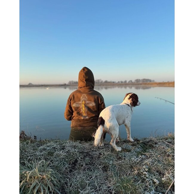 Vass Carp Rising - Hoodie - Khaki Groen - Fleece binnenkant - Kleding