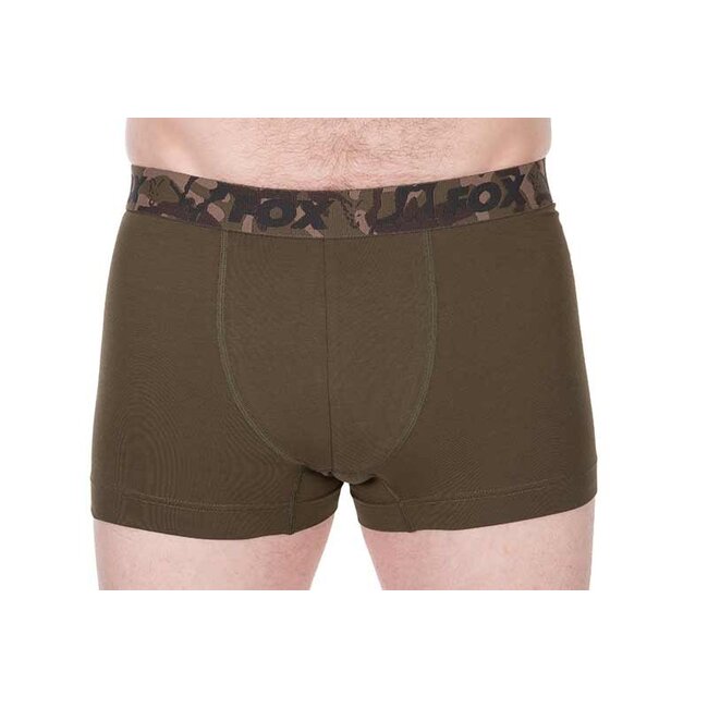 FOX Boxer Shorts 2pk - Khaki/Black - Comfortabele Onderkleding voor Vissers