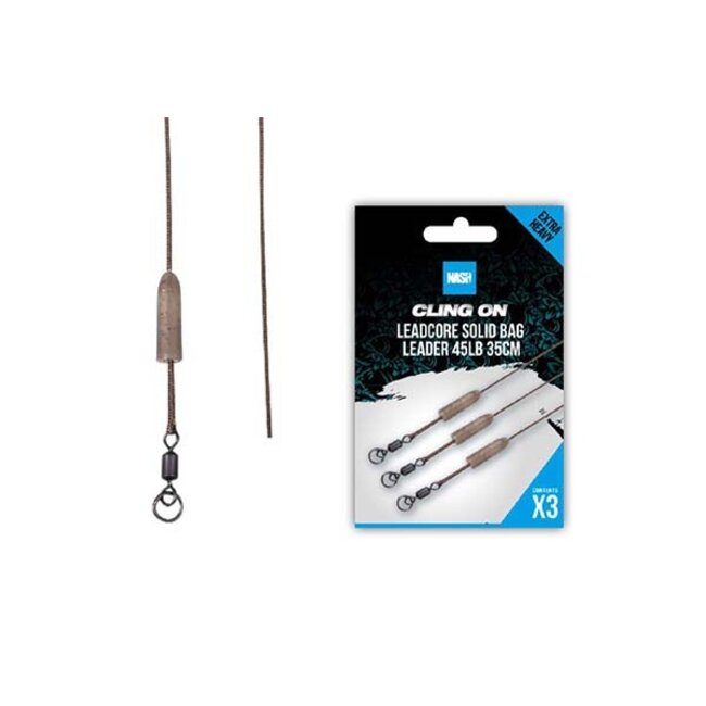 Nash Ready Tied Leadcore Leader - Cling On - 35cm / 75cm - Vooraf Geknoopt