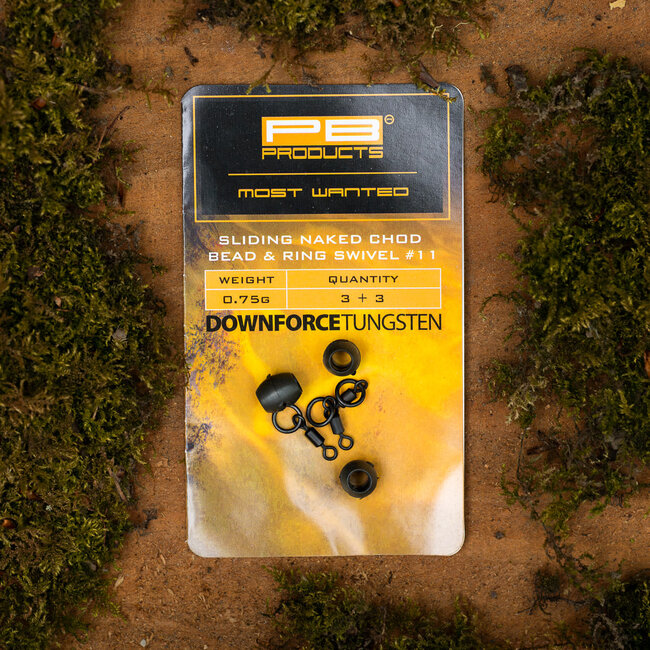 PB Products Downforce Tungsten - Sliding naked chod bead & swivel