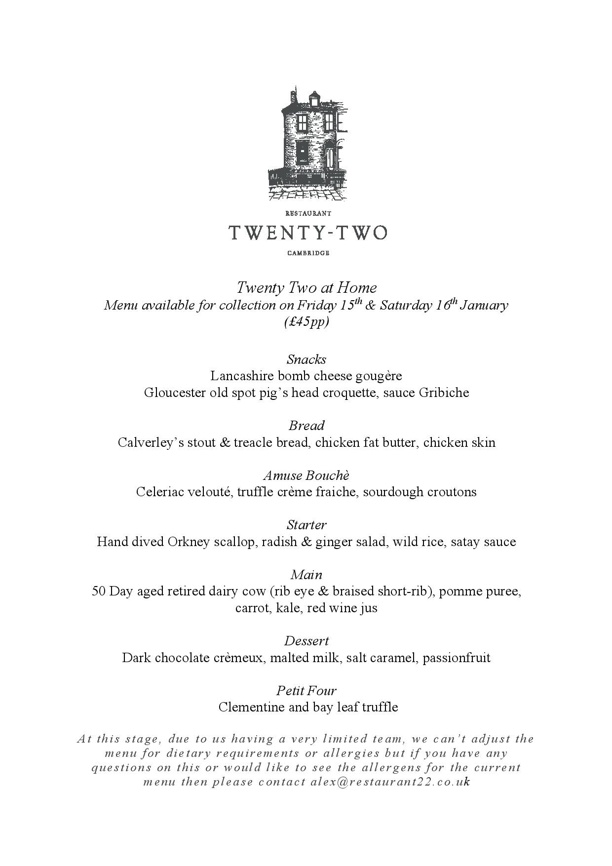 Restaurant Twenty Two At Home Restaurant Quality Food To Enjoy At Home Thorne Wines Limited