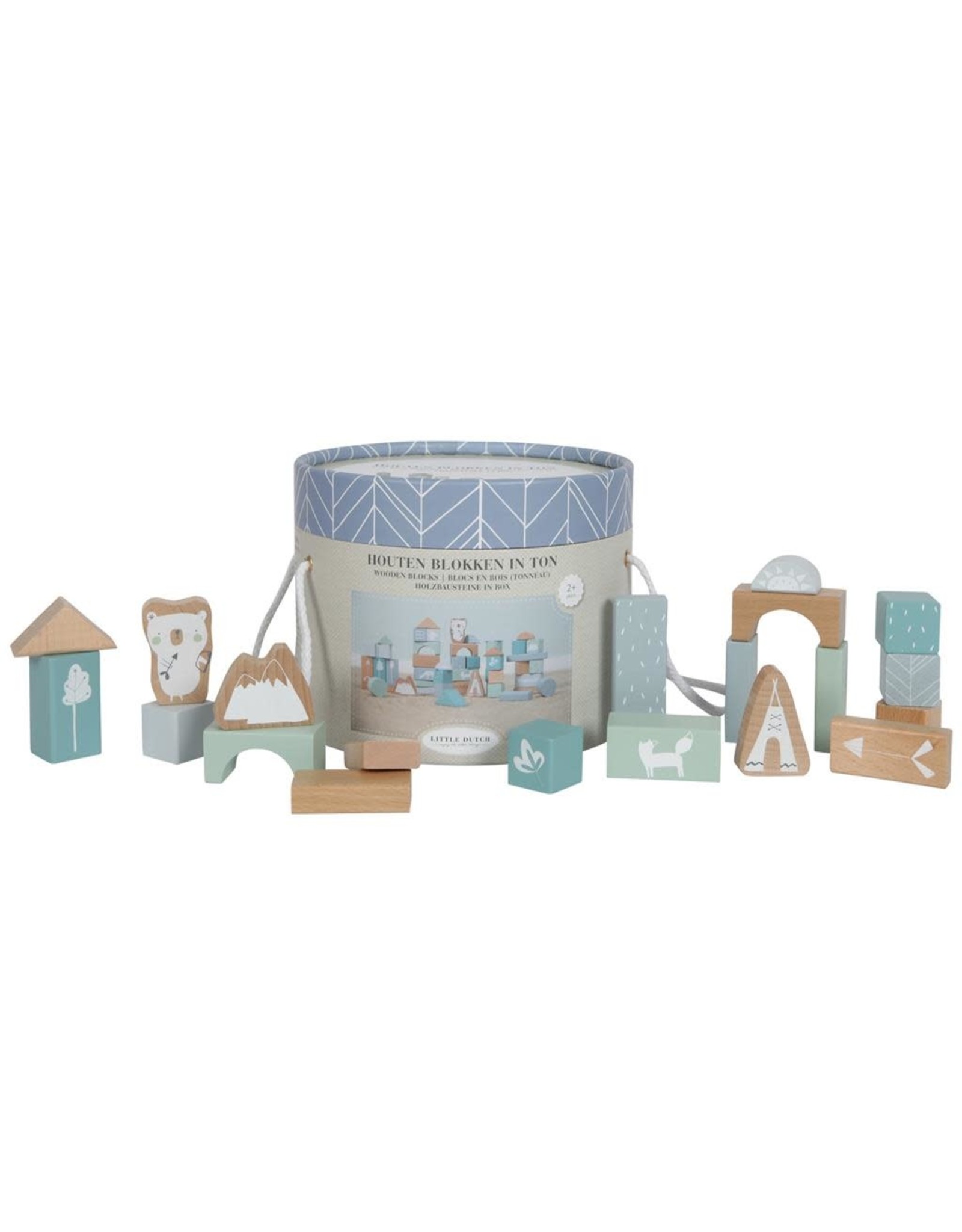 genoeg Leerling Van streek Little Dutch Little Dutch Houten Blokken In Ton Adventure Blue - Marja's  Shop