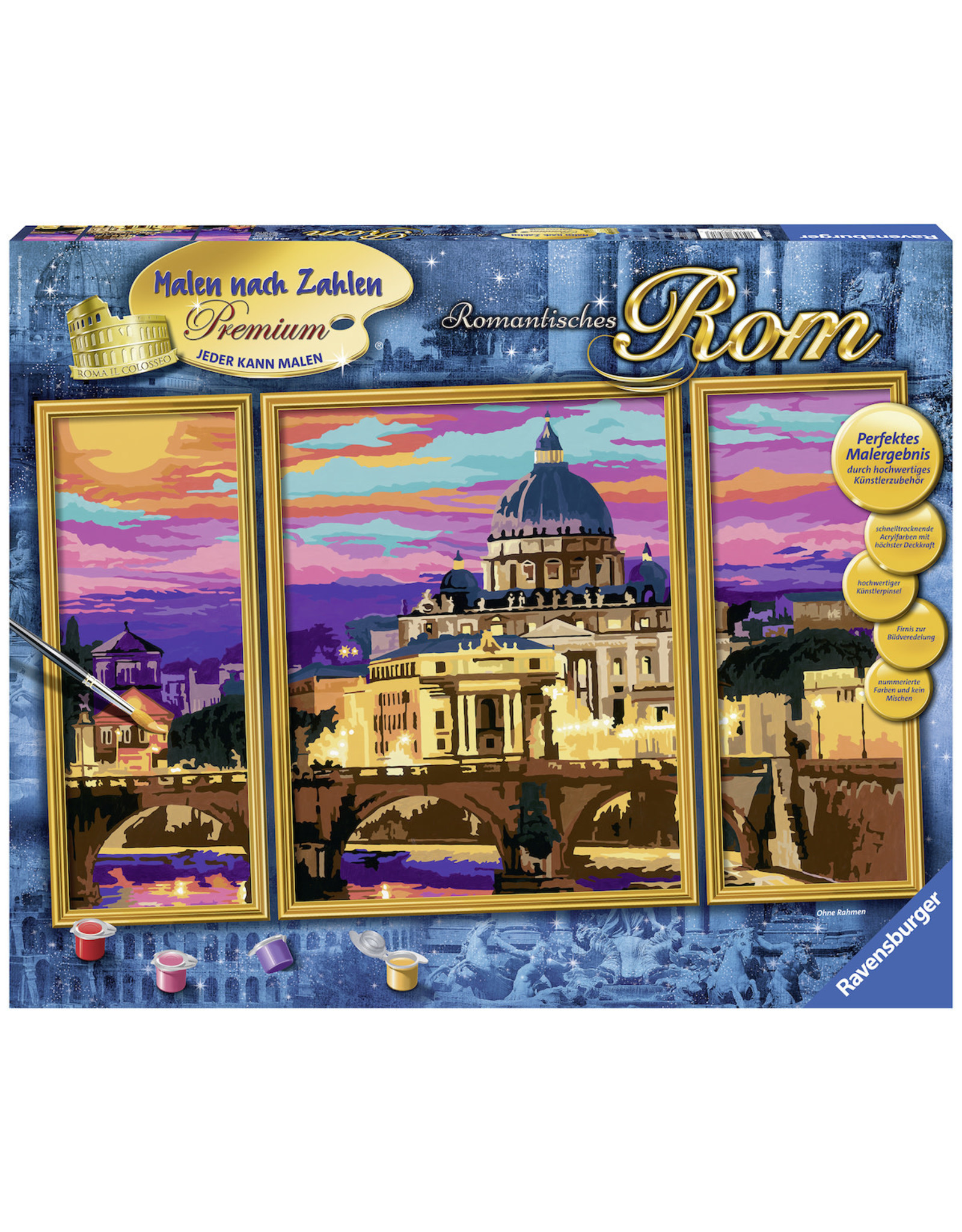 Ravensburger Schilderen op Nummer 289813 Romantisch Rome 3-Luik