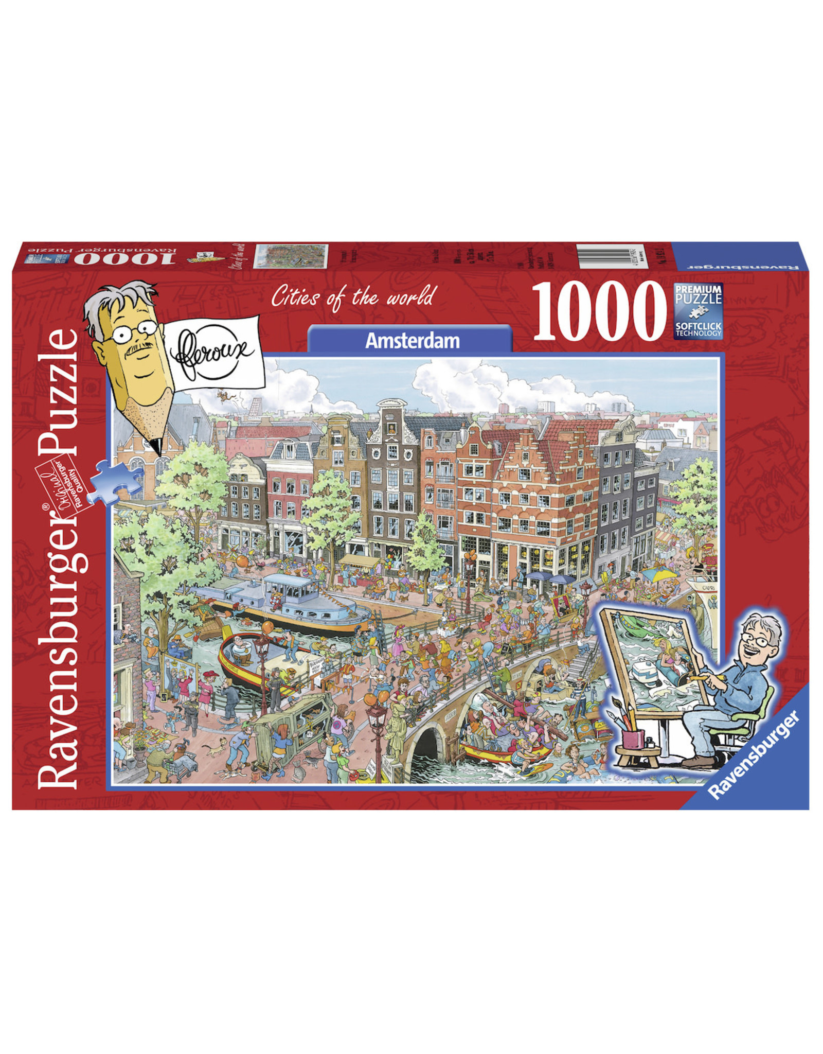 Ravensburger Ravensburger puzzel 191925  Fleroux: SAmsterdam Prinsengrachr/Brouwersgracht - 1000 stukjes