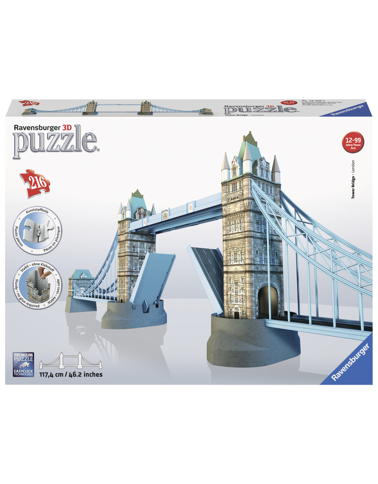 Ravensburger Ravensburger 3D Puzzel 125593 Tower Bridge - 216 Stukjes