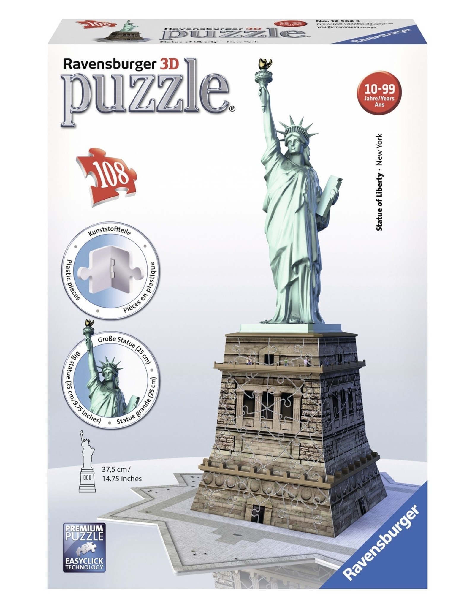 Ravensburger Ravensburger 3D Puzzel 125845 Statue Of Liberty - 108 Stukjes