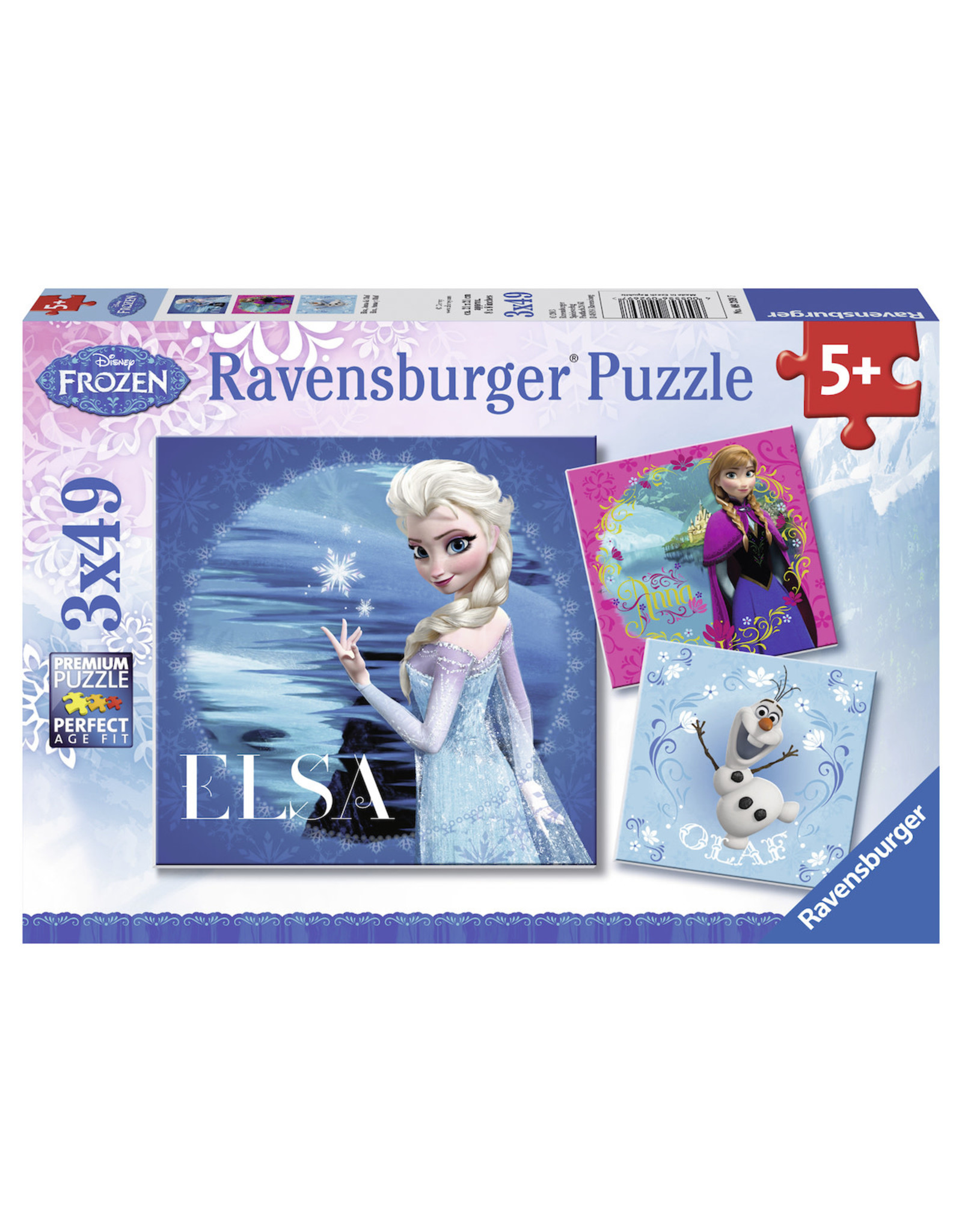 Ravensburger Elsa, Anna En Olaf Frozen 3X49