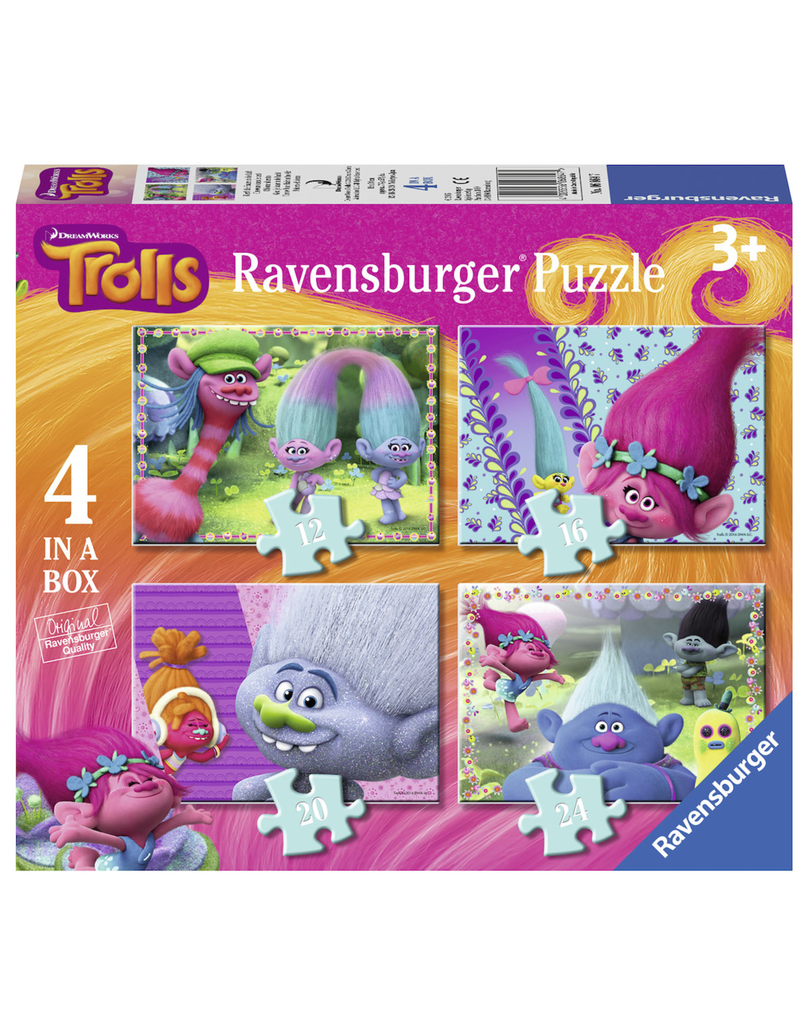 Ravensburger Ravensburer Puzzel 68647: Trolls (12+16+20+24 stukjes)