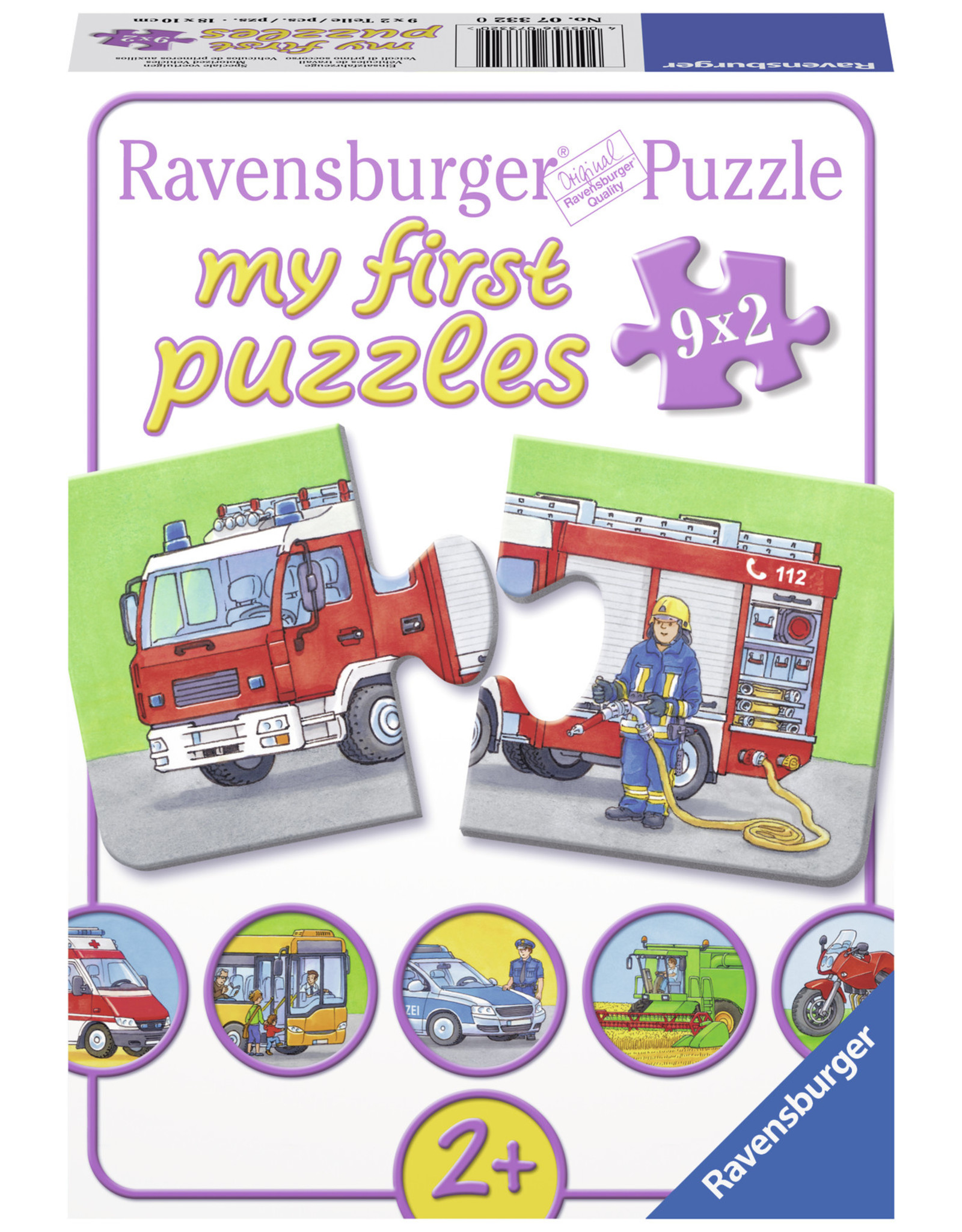 Ravensburger Ravensburger Puzzel 73320 My First Puzzles Voertuigen (9x2 Stukjes)