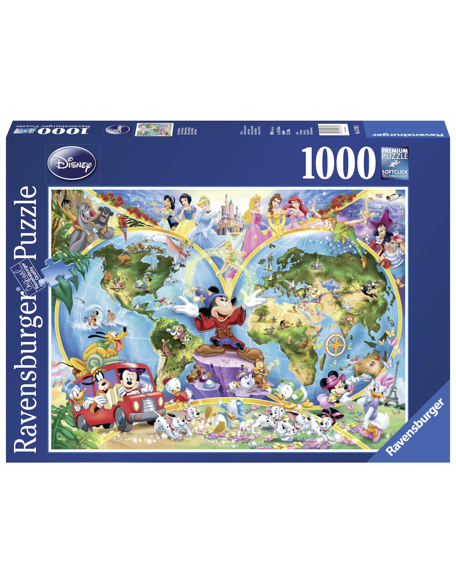 Ravensburger Ravensburger puzzel 157853 Disney Wereldkaart 1000 stukjes