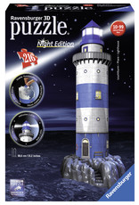 Ravensburger Ravensburger 3D Puzzel 125777 Vuurtoren bij Nacht - 216 Stukjes