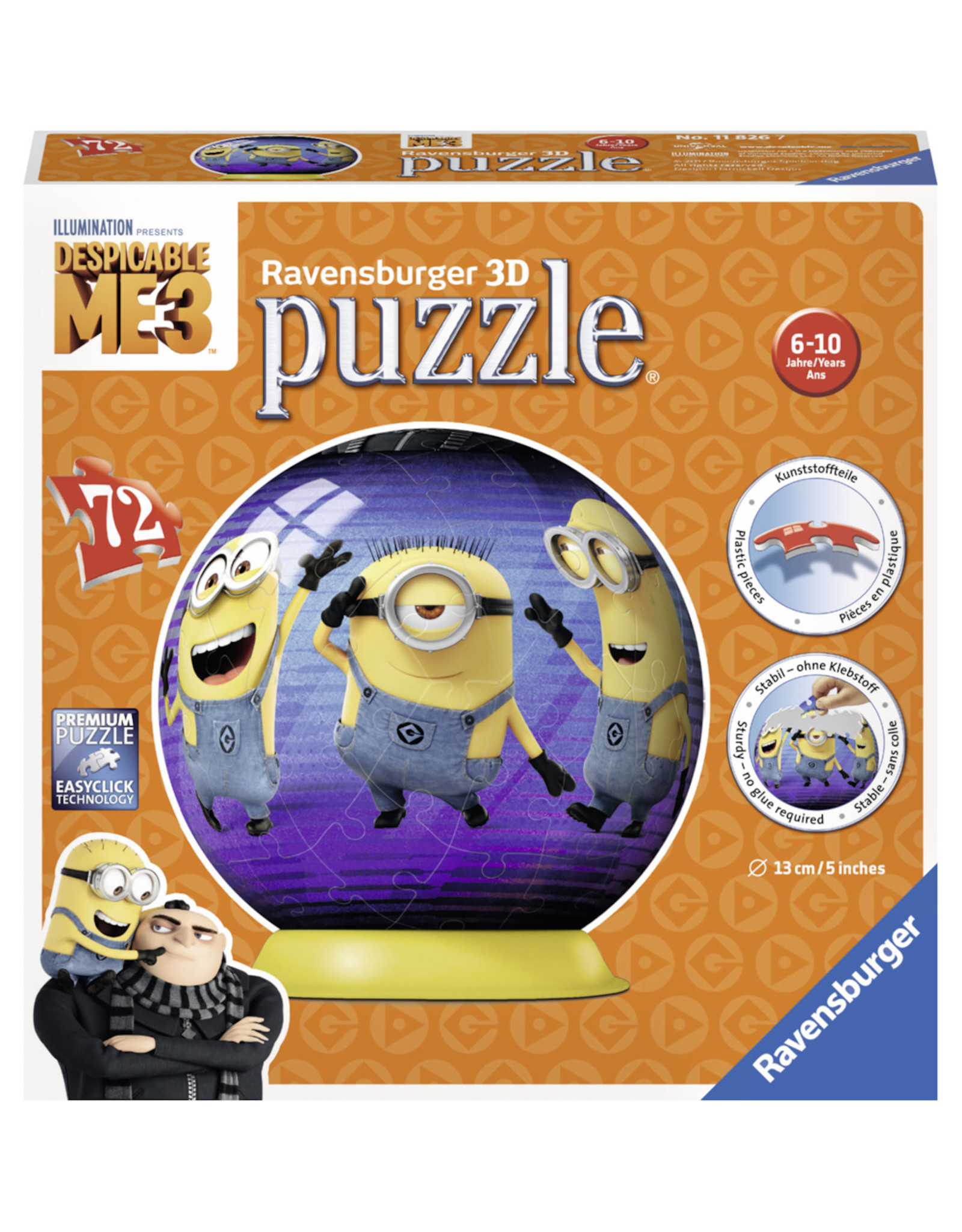 Ravensburger Ravensburger 3D Puzzleball 118267 Despicable Me 3 - 72 Stukjes