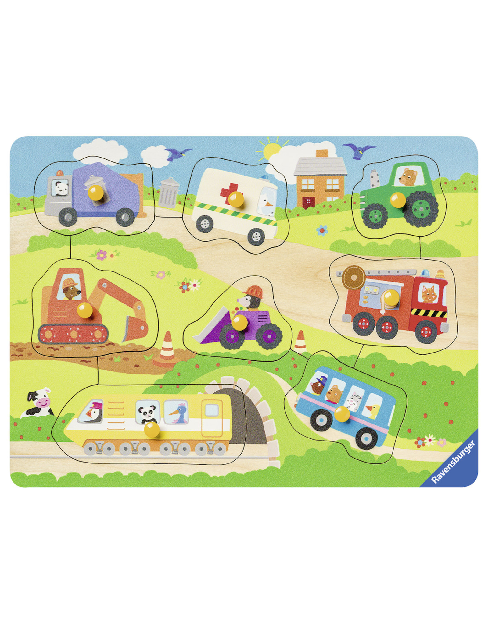 Ravensburger Ravensburger Houten Puzzel 36844 Lievelingsvoertuigen - 8 Stukjes