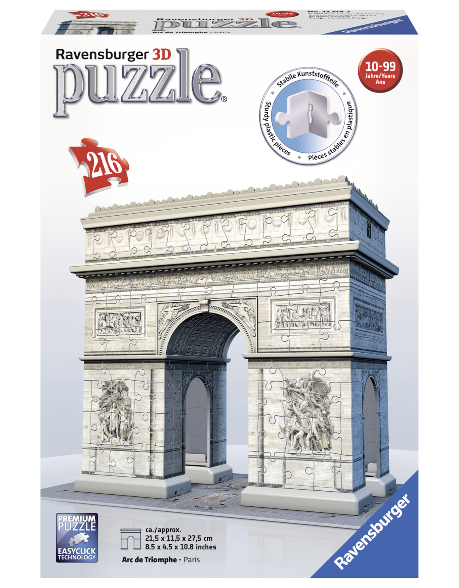 Ravensburger Ravensburger 3D Puzzel 125142 Arc De Triomphe -216 Stukjes