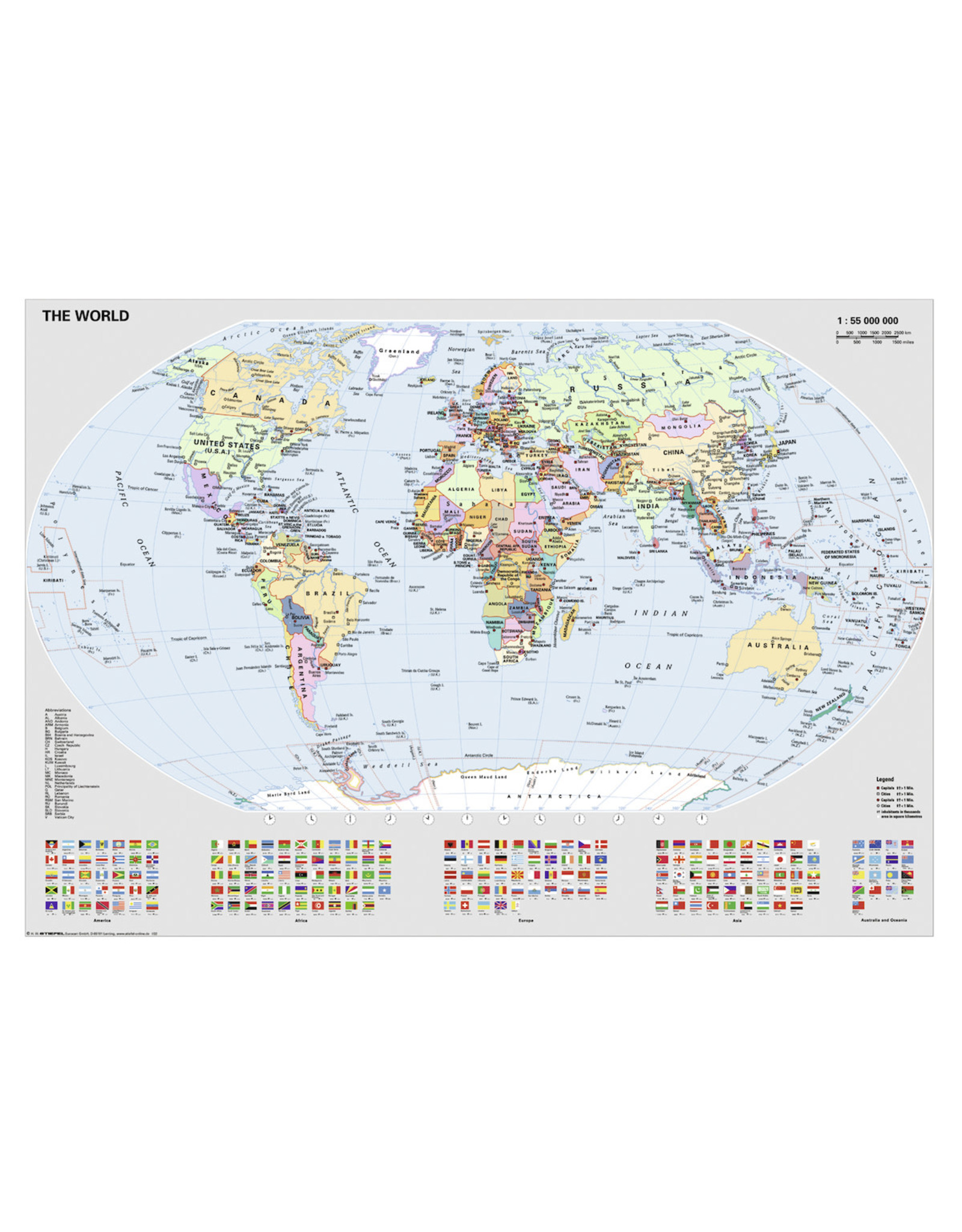 Ravensburger Ravensburger puzzel 156528 Staatkundige Wereldkaart 1000 stukjes