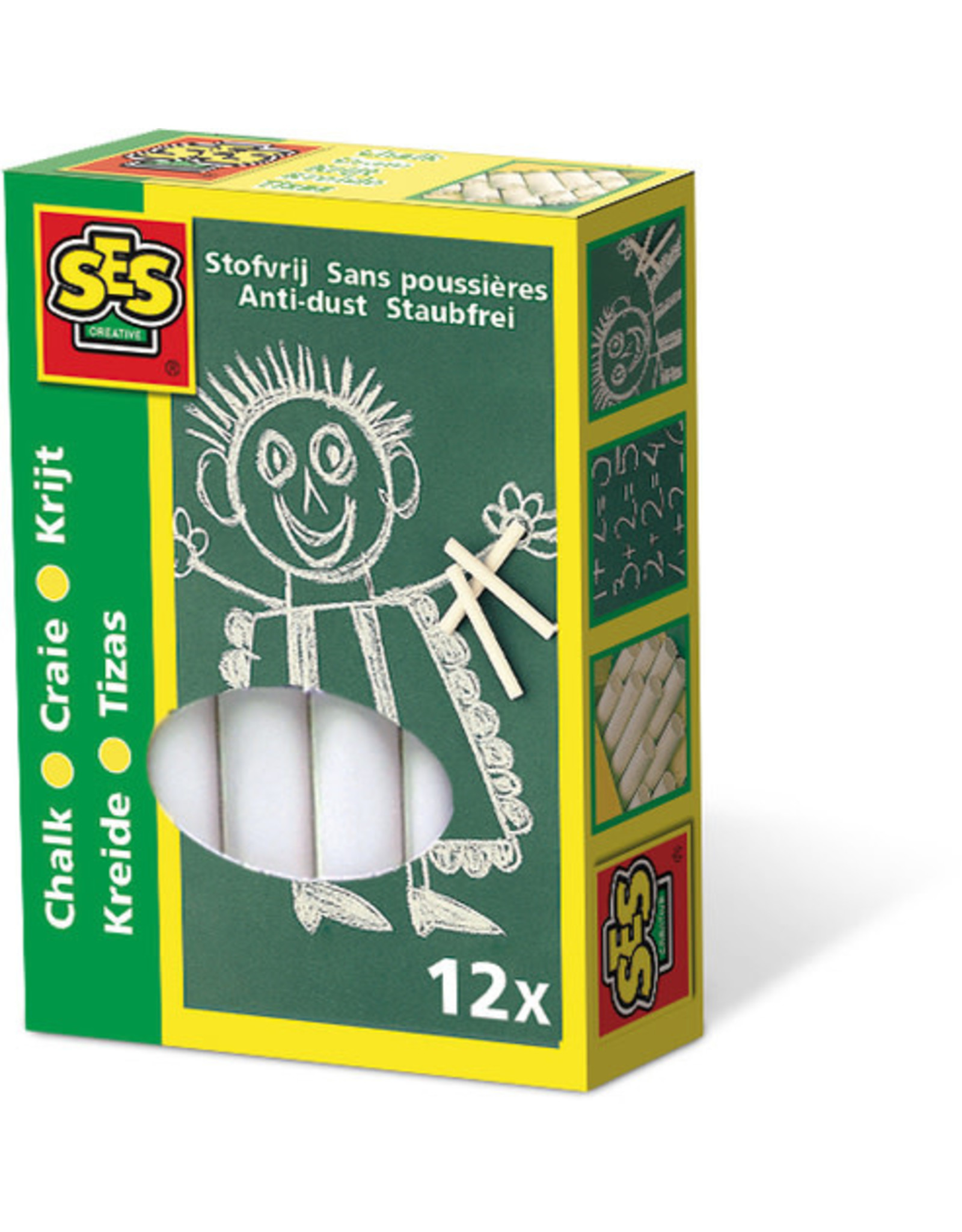 SES Creative SES Creative Bordkrijt Wit (12 Stuks)