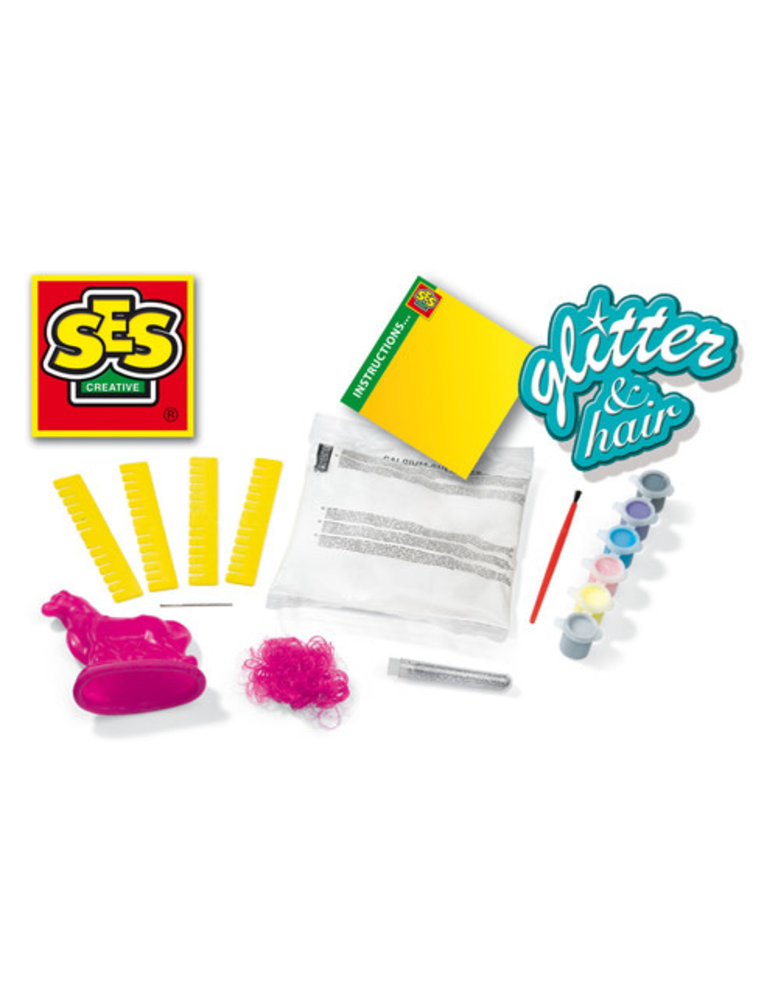 SES Creative SES Creative 01272 Gips Gieten en Schilderen Paard Glitter&Hair