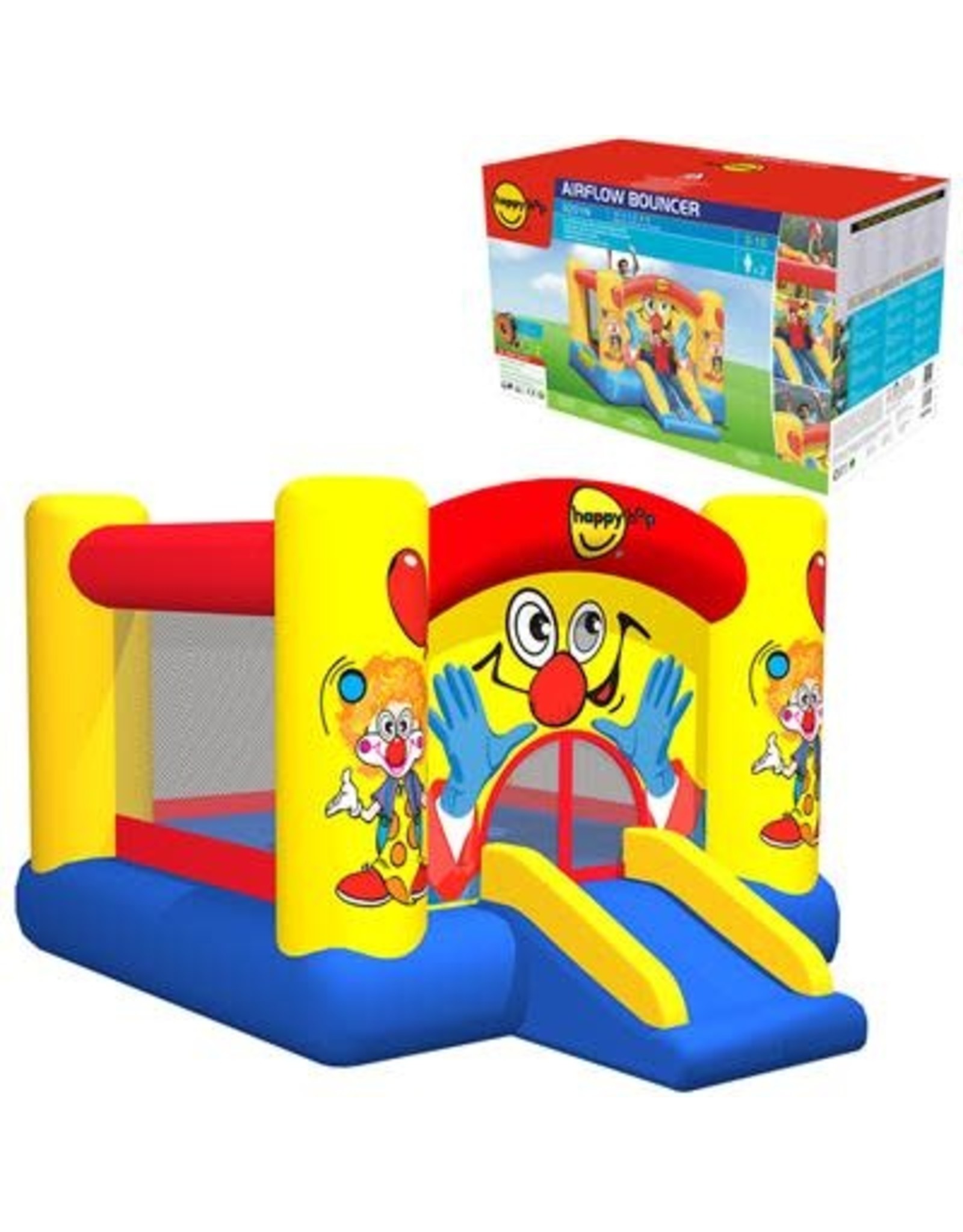 Happy Hop Kids Springkussen Clown Slide and Hoop  300x2250x175cm