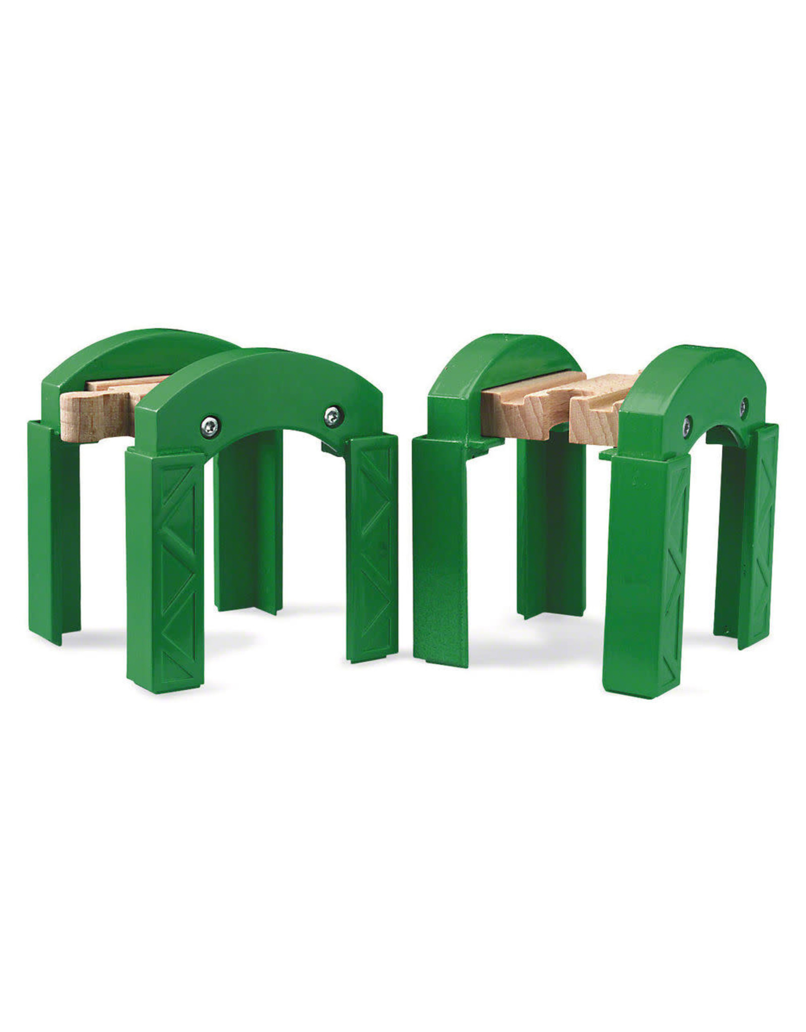 Brio Brio World 33253 Spoorbrug Pijlers Groen - Stacking Tracks Supports