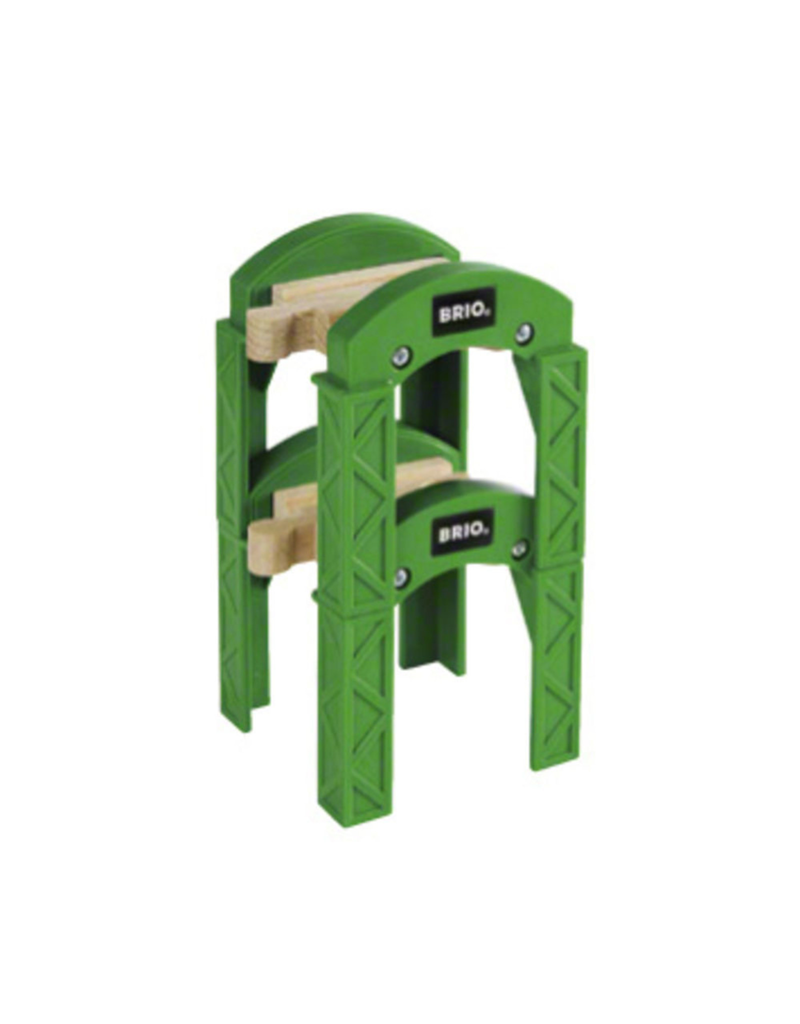 Brio Brio World 33253 Spoorbrug Pijlers Groen - Stacking Tracks Supports