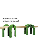 Brio Brio World 33253 Spoorbrug Pijlers Groen - Stacking Tracks Supports