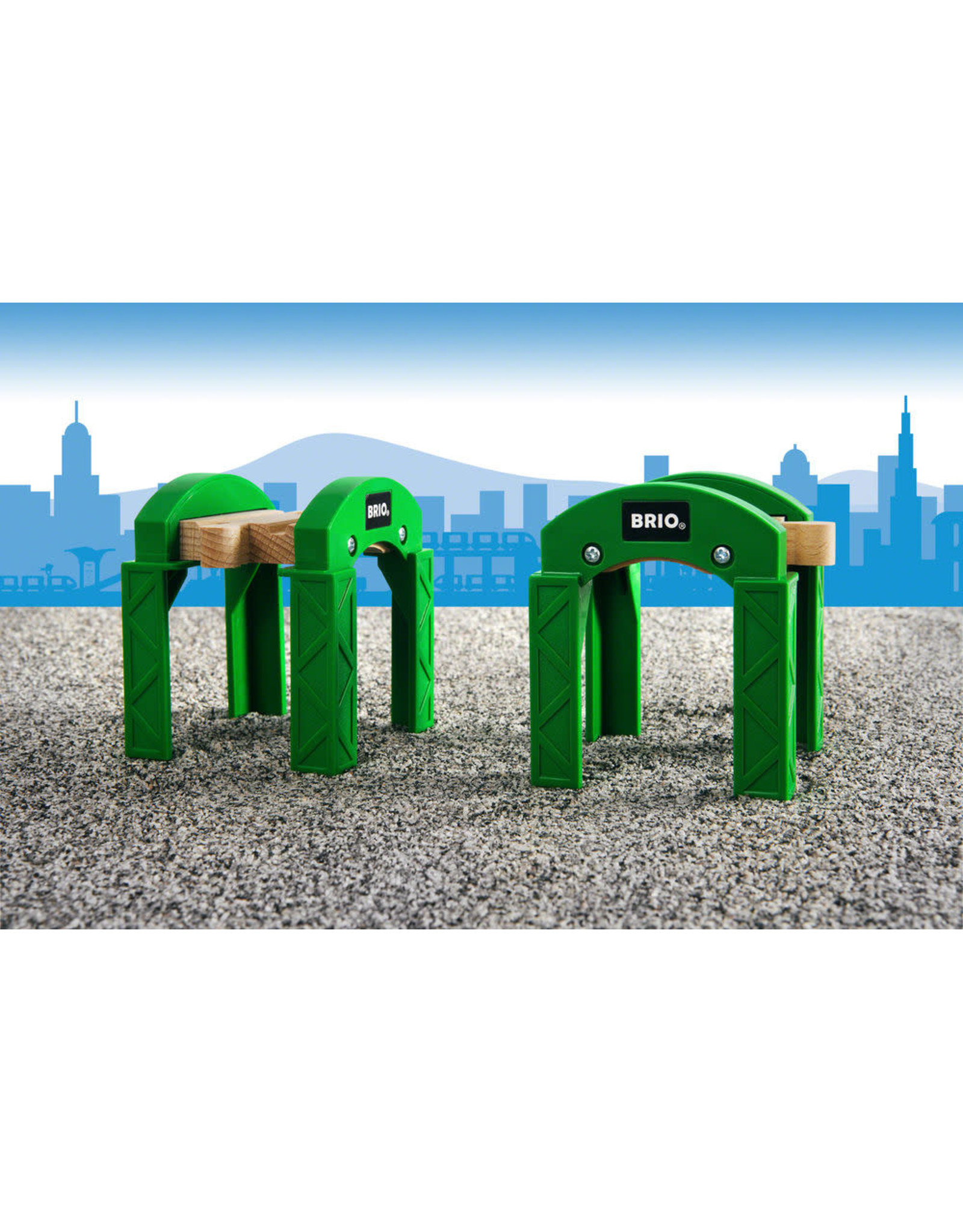 Brio Brio World 33253 Spoorbrug Pijlers Groen - Stacking Tracks Supports