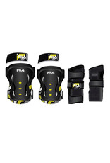 Fila Fila 3-pack skates protection - 3-dlg beschermset zwart/geel XS