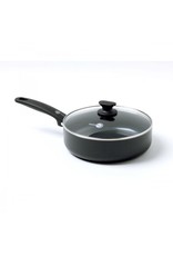 Greenpan Greenpan Cambridge Black Rechte Sauteuse/Hapjespan met dks 24cm 3.10lt