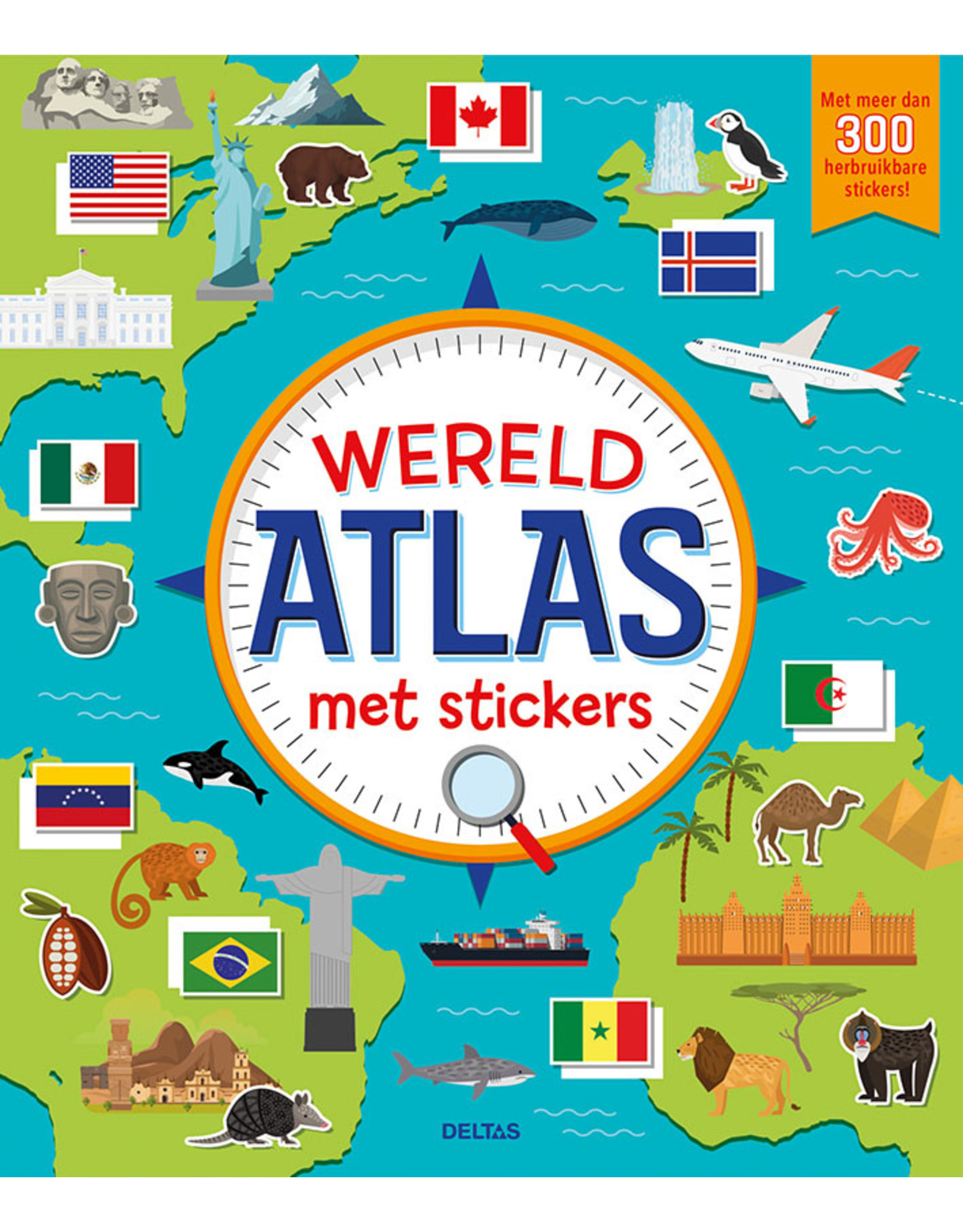 Deltas Wereldatlas met stickers