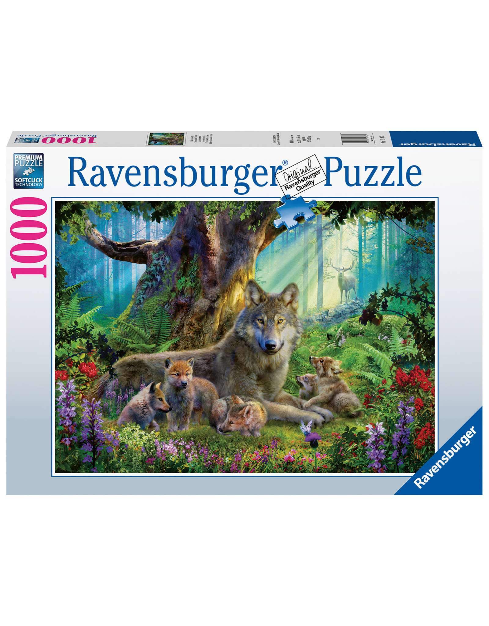 Ravensburger Ravensburger puzzel Familie wolf in het bos 1000stukjes