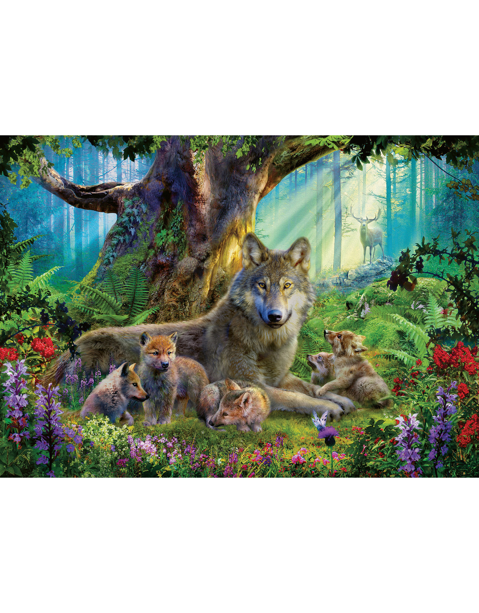 Ravensburger Ravensburger puzzel Familie wolf in het bos 1000stukjes