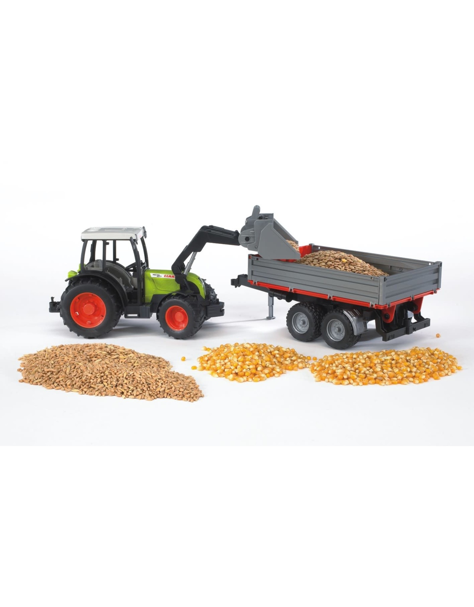 Bruder Bruder 02112 Claas Nectis 267 F met Voorlader en Aanhangwagen (1:16)