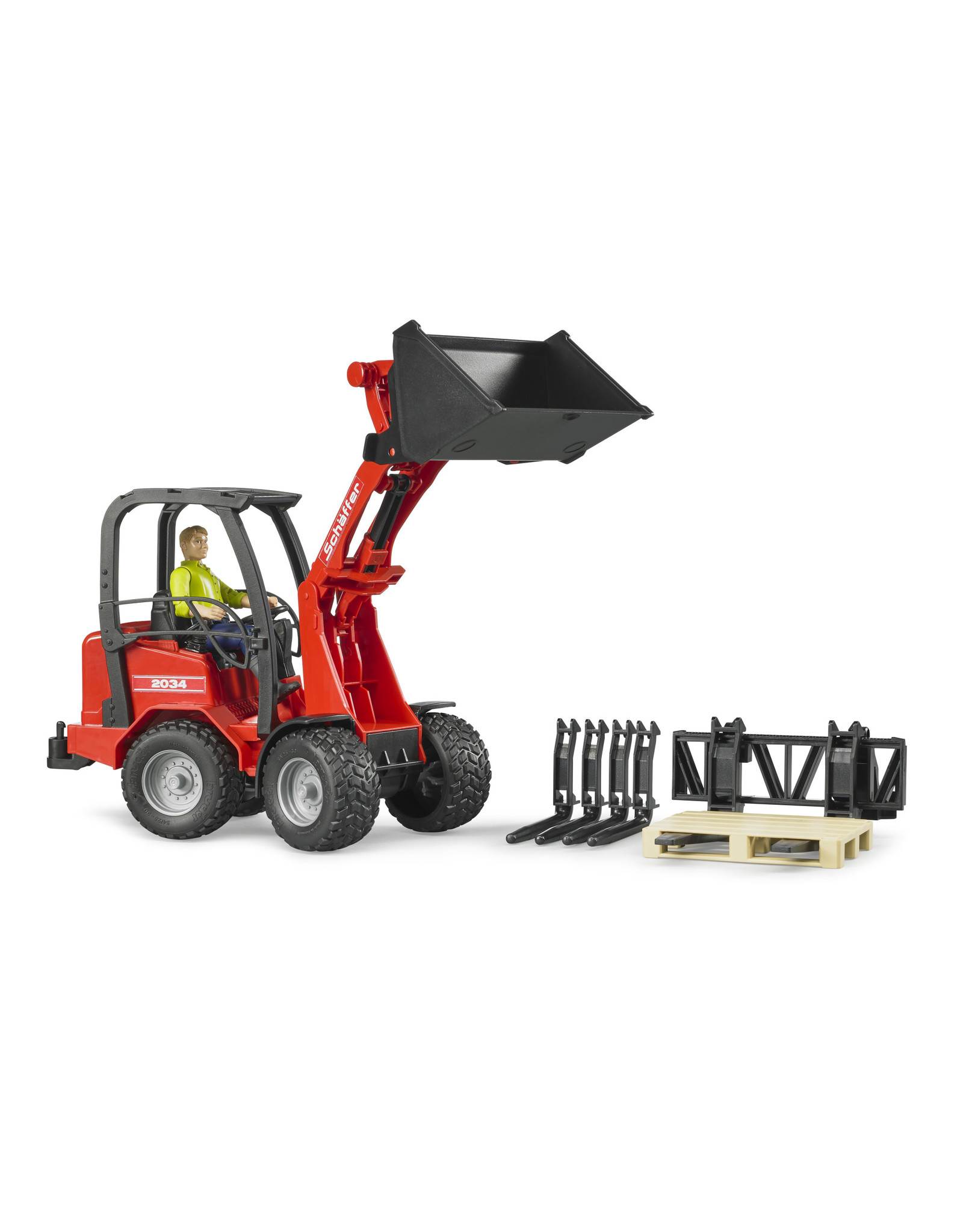 Bruder Bruder 02191 Schäffer Compactlader 2630 met Bestuurder en Accessoires (1:16)