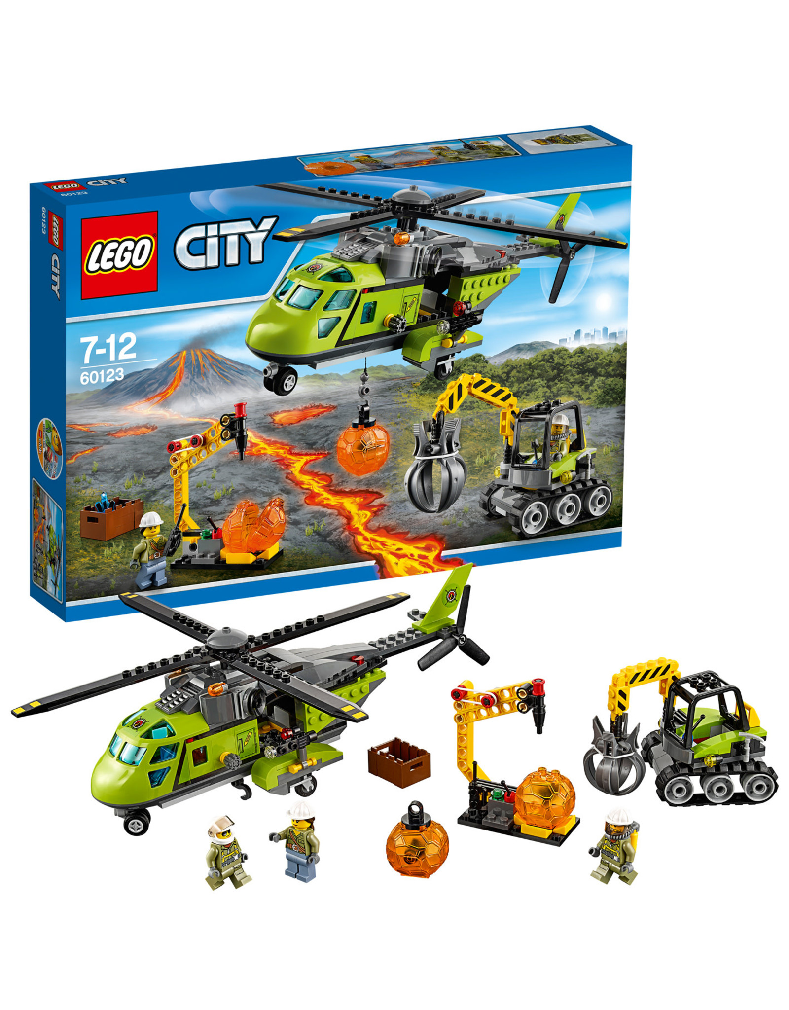 Lego City LEGO City Bevoorradingshelicopter - Supply Helicopter Volcano 60123