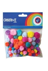 Create-It Haza Create-It 75 stuks  Pompoms Bright mix