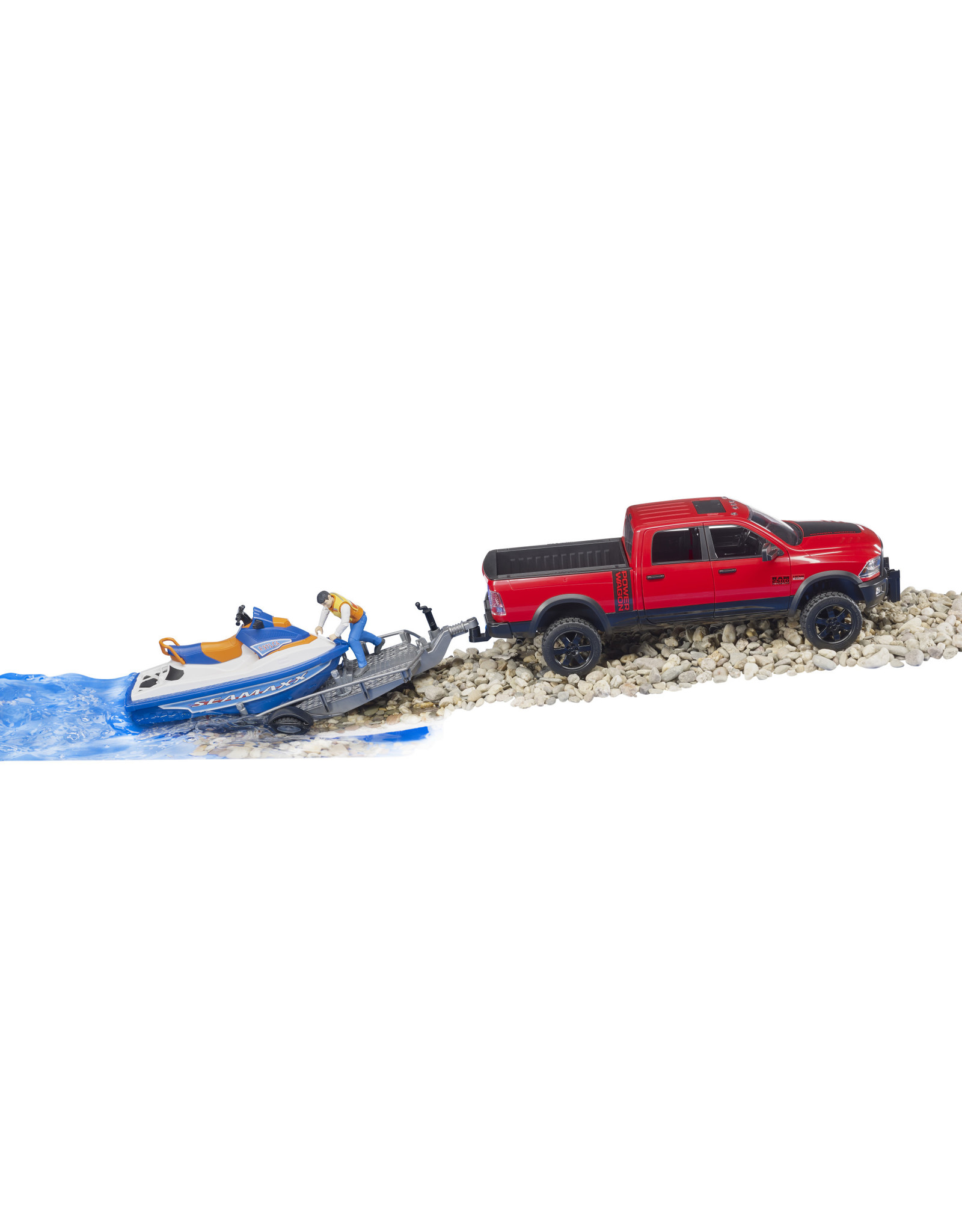 Bruder Bruder 02503 RAM 2500 Power Wagon met  Aanhanger, Jetski en Bestuurder (1:16)