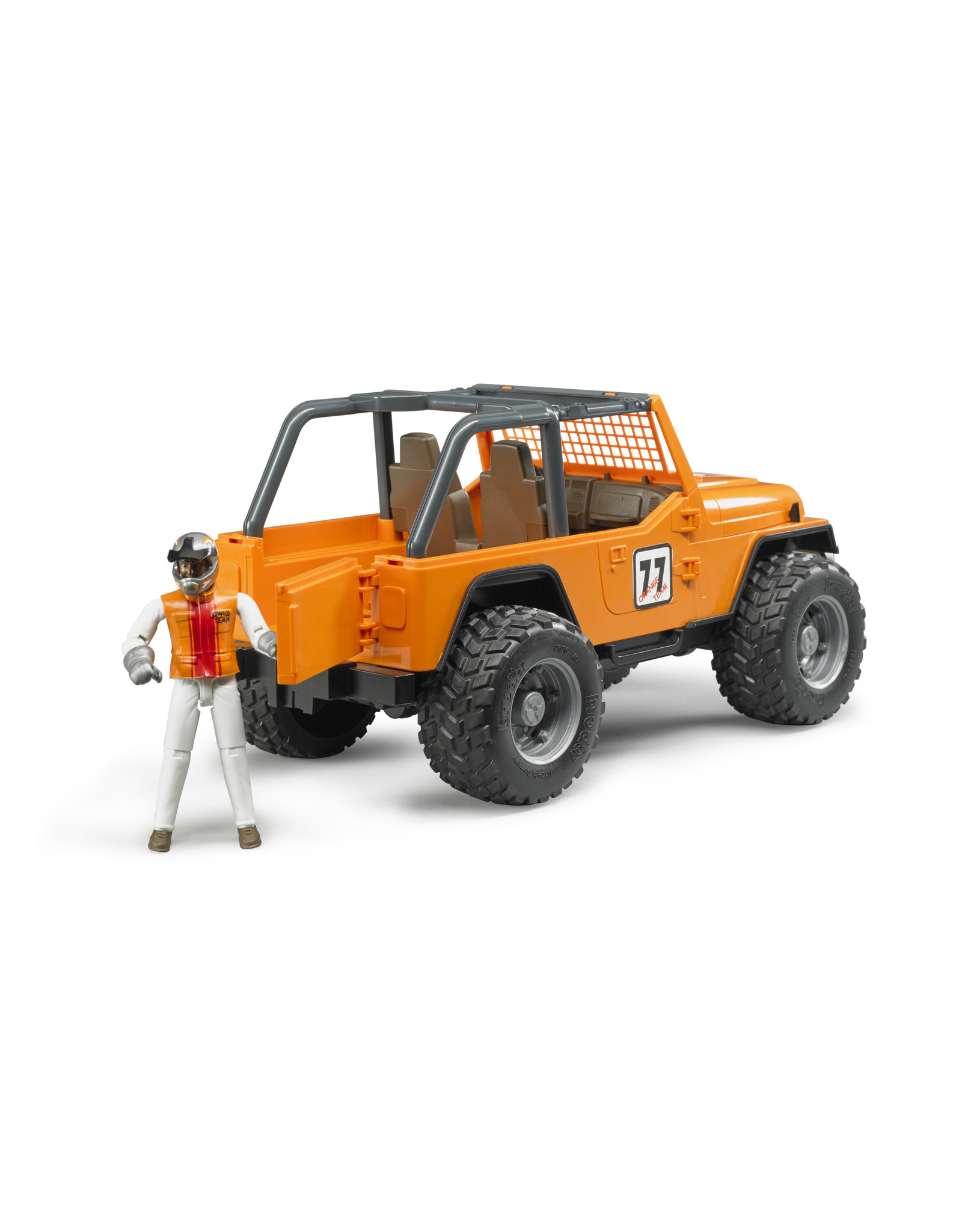 Bruder Bruder 02542 Jeep Cross Country Racer Oranje met Autocoureur  (1:16)