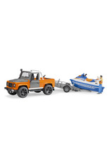 Bruder Bruder 02599 Land Rover Defender Pick-Up met Aanhanger, Waterscooter en Bestuurder (1:16)