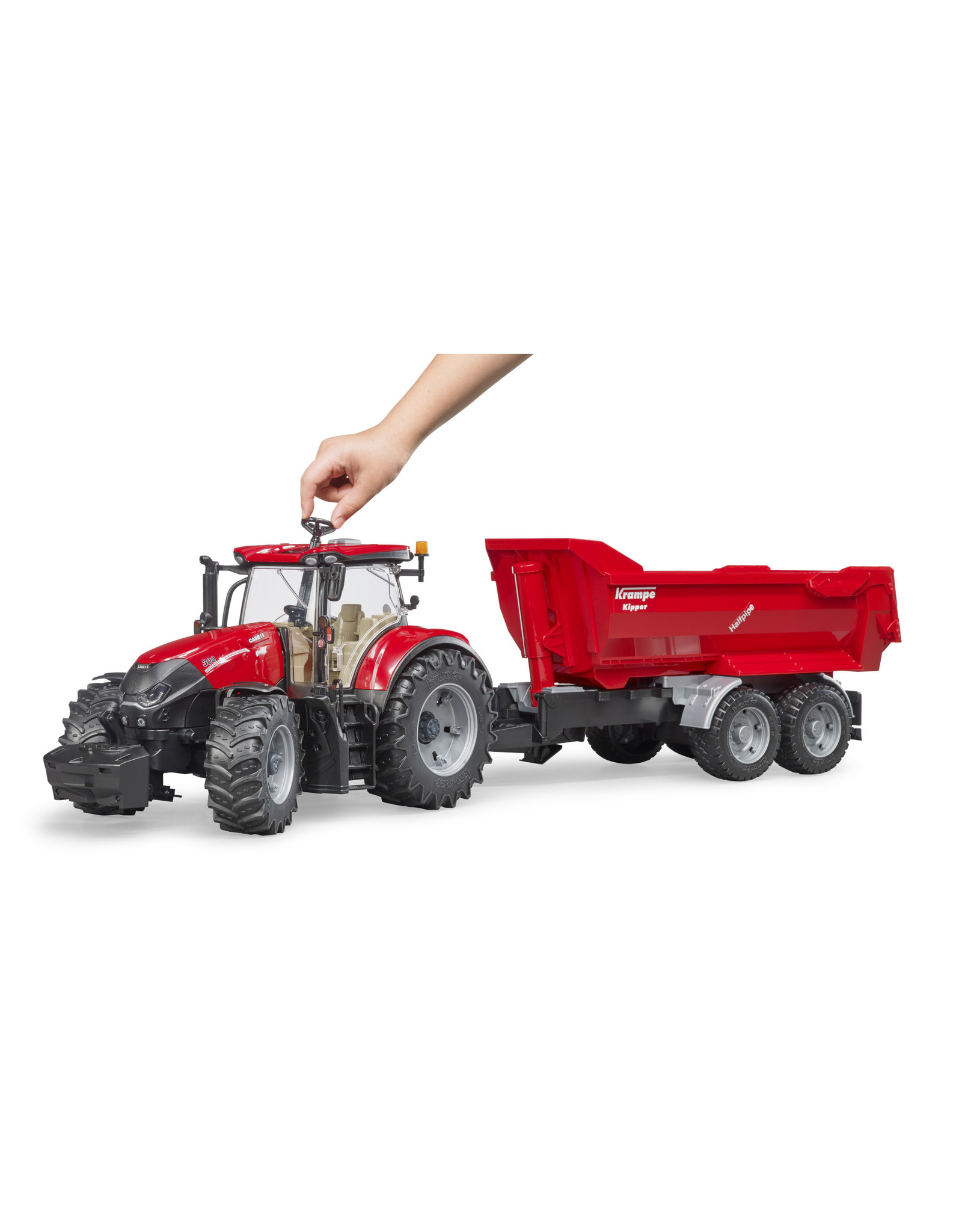 Bruder Bruder 03199 Case IH Optum 300CVX met Krampe Tandem Halfpipe Aanhanger (1:16)