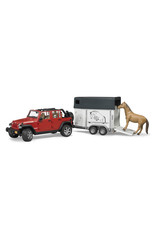 Bruder Bruder 02926 Jeep Wrangler Unlimited Rubicon met Paardentrailer en 1 Paard (1:16)