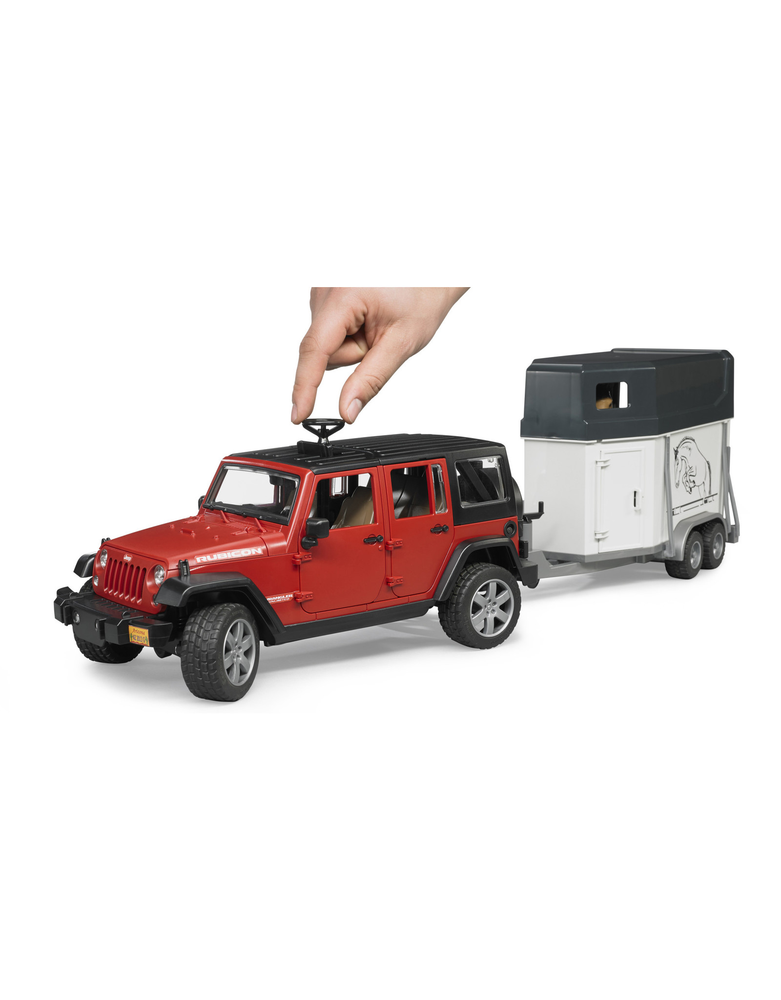 Bruder Bruder 02926 Jeep Wrangler Unlimited Rubicon met Paardentrailer en 1 Paard (1:16)