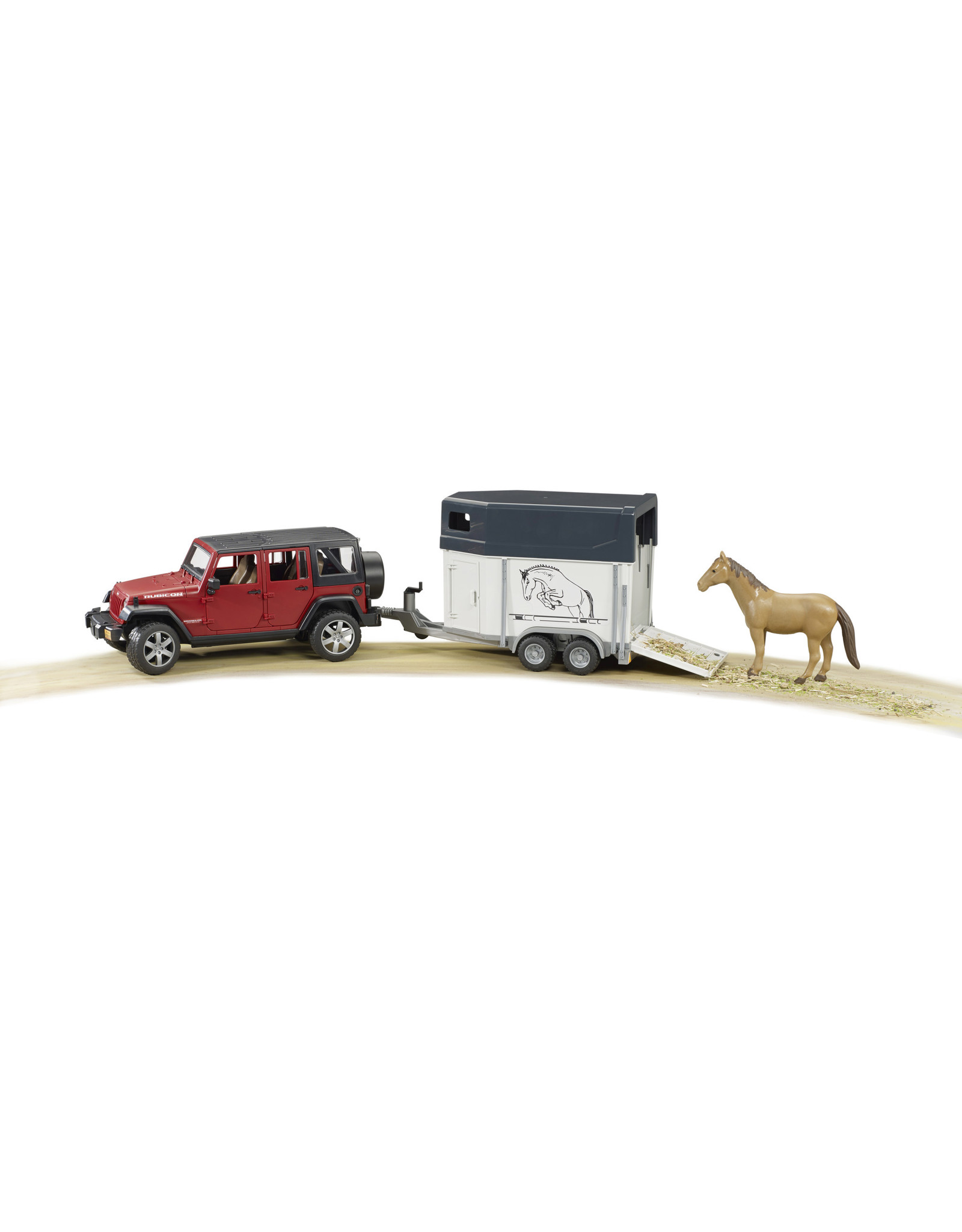 Bruder Bruder 02926 Jeep Wrangler Unlimited Rubicon met Paardentrailer en 1 Paard (1:16)