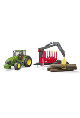 Bruder Bruder 03054 John Deere 7930 met Houttrailer en 4 Boomstammen Bruder Bruder 03054 John Deere 7930 met Houttrailer en 4 Boomstammen