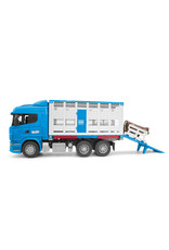 Bruder Bruder 03549 Scania R-serie Veetransportwagen met 1 Koe (1:16)