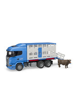 Bruder Bruder 03549 Scania R-serie Veetransportwagen met 1 Koe (1:16)