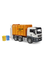 Bruder Bruder 03762 MAN TGS Vuilniswagen met Achterlader, Oranje (1:16) Bruder Bruder 03762 MAN TGS Vuilniswagen met Achterlader, Oranje (1:16)